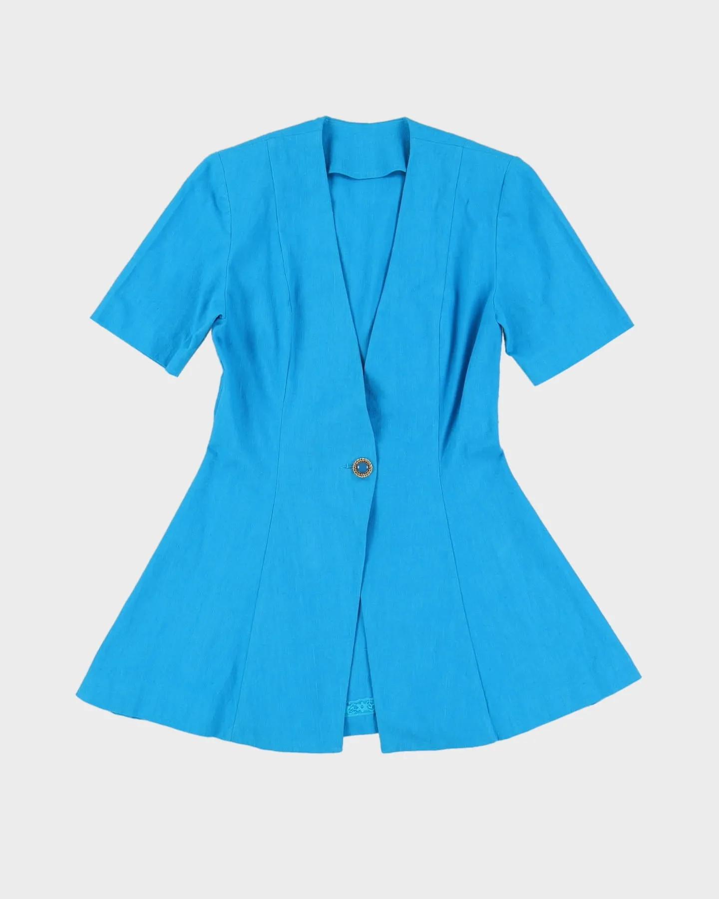 00s Blue Short Sleeve Jacket - S