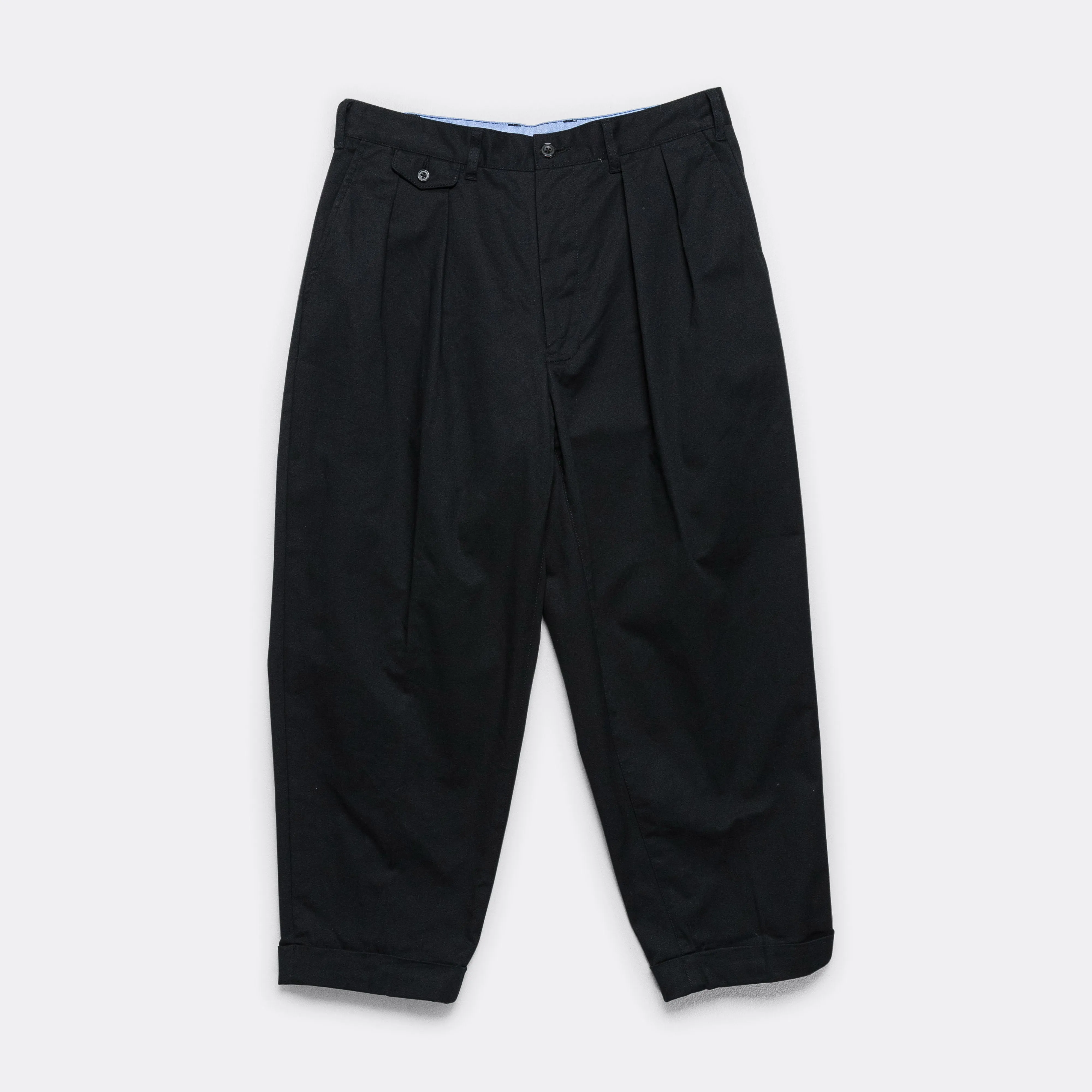 2 Pleat Twill Pants - Black