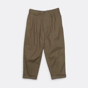 2 Pleats Trousers Twill - Olive