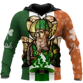 3D All Over Print St. Patrick's Day Shirt, Iceland Flag Pattern Shirt, Hat Shamrock Irish Shirt, Lucky Shirt, Patrick's Day Shirt