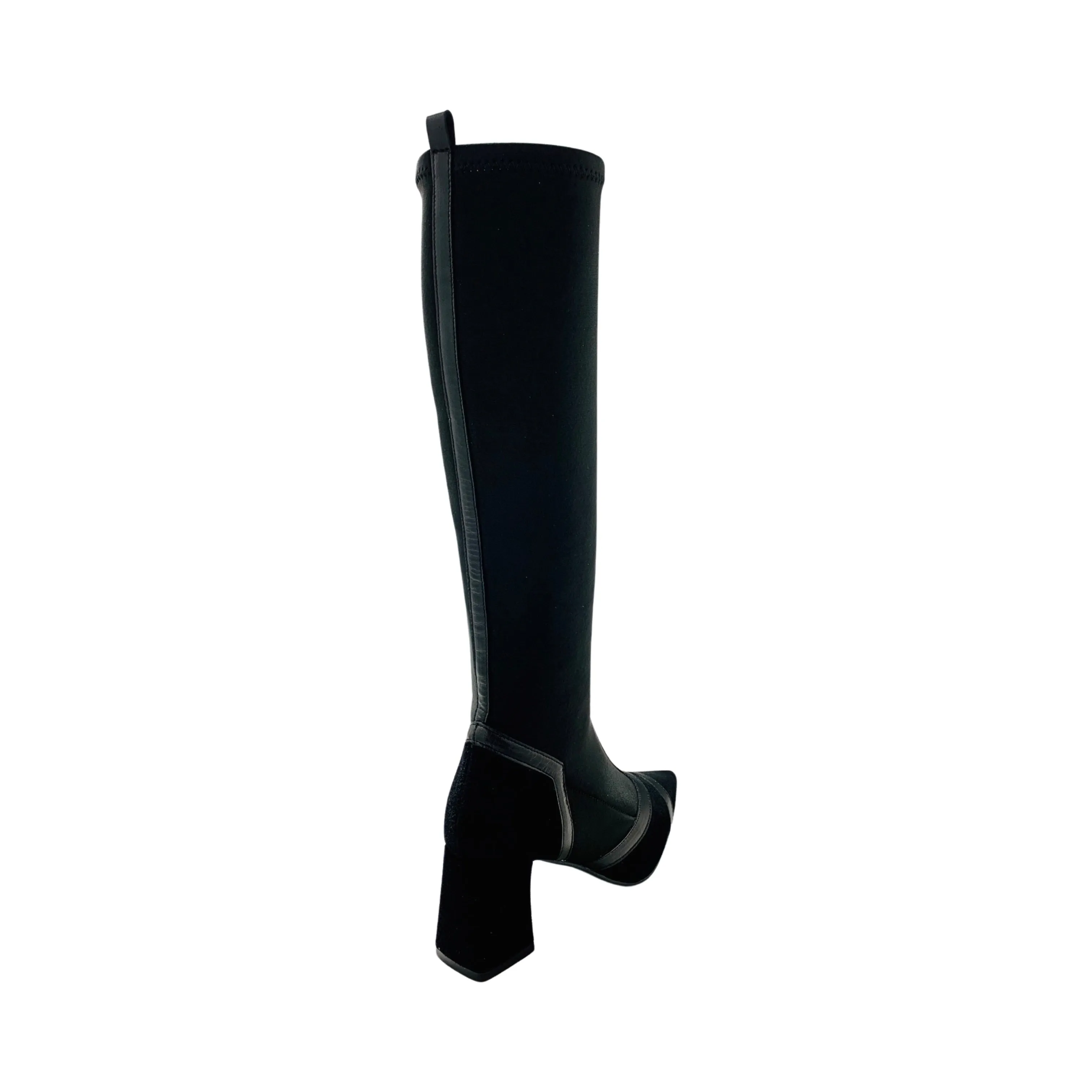 9263 Black Suede/Stretch Tall Boot