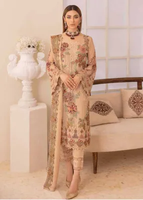 A-410-R - Readymade - Ramsha Chevron Chiffon Suit