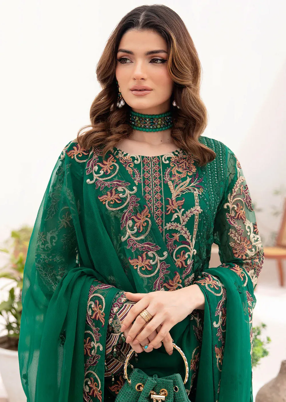 A-704-R - Readymade - Ramsha Chevron Chiffon Collection Vol 7