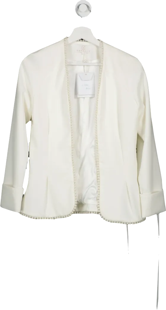 Aavelle White Pearl Trim Jacket UK S