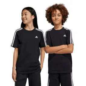 ADIDAS JUNIOR ESSENTIALS 3-STRIPES COTTON BLACK TEE