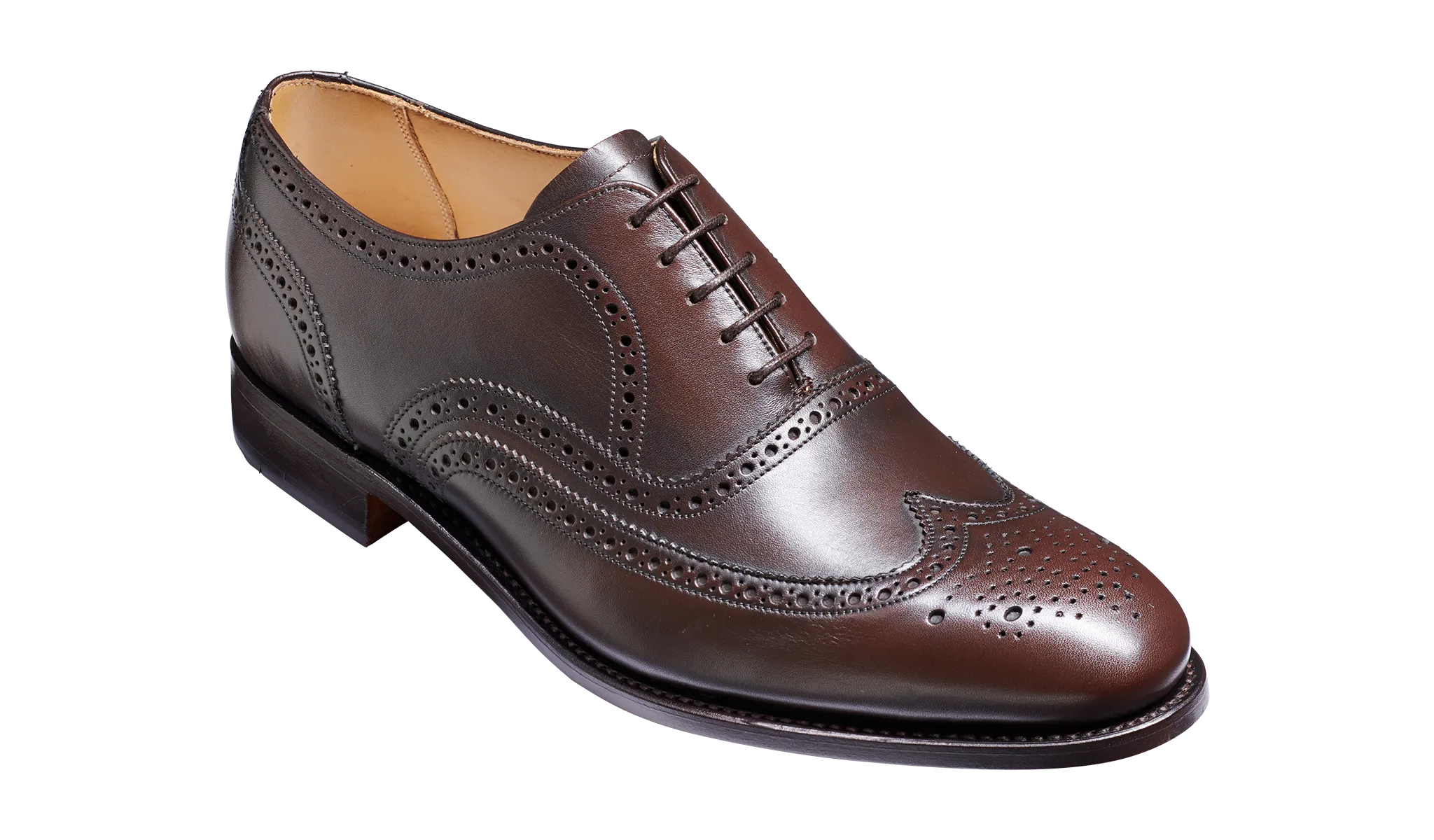 Mens Barker Malton Full Wing Brogue Shoe in Espresso Calf Leather - Classic and Elegant Footwear