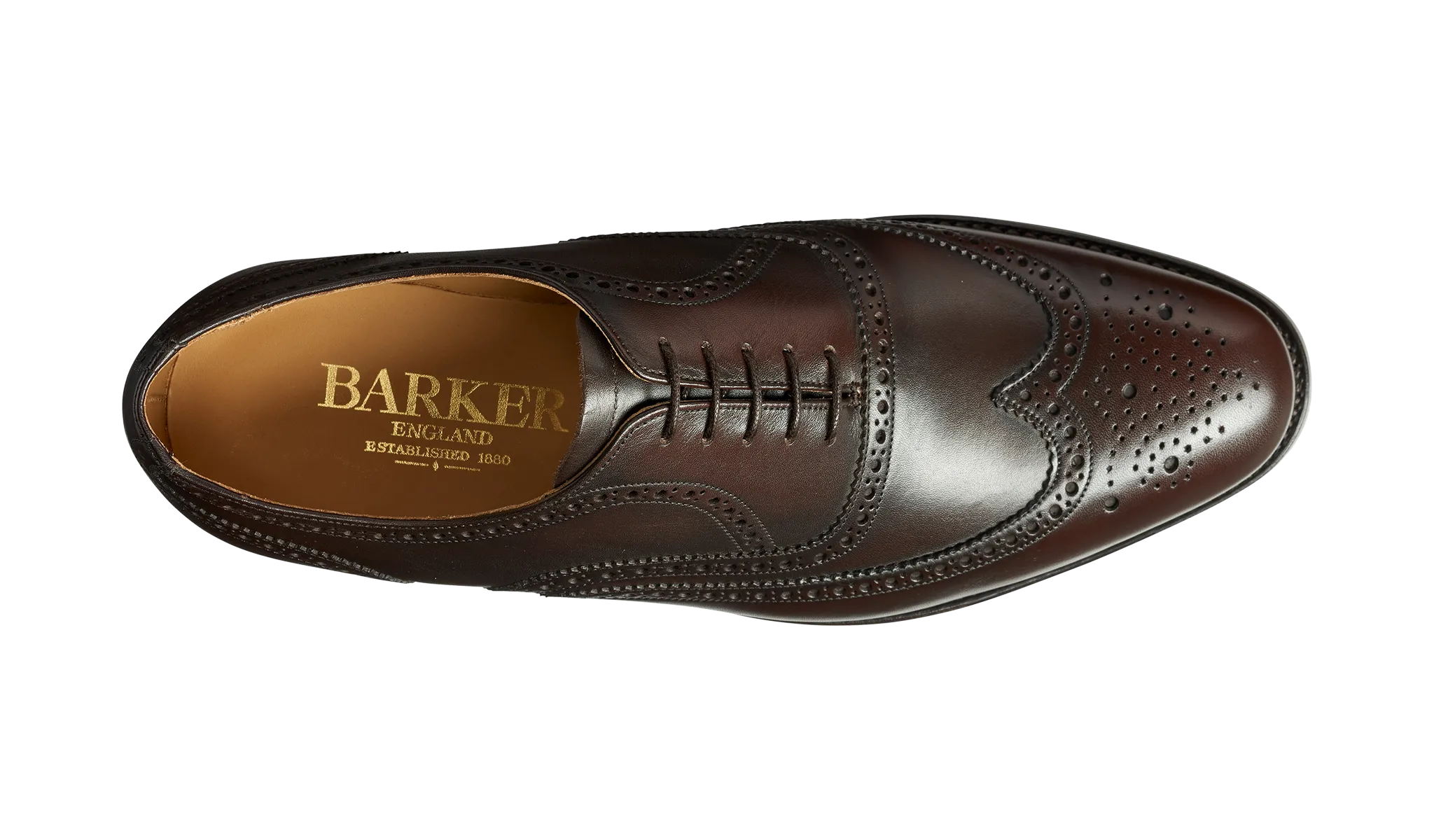 Mens Barker Malton Full Wing Brogue Shoe in Espresso Calf Leather - Classic and Elegant Footwear