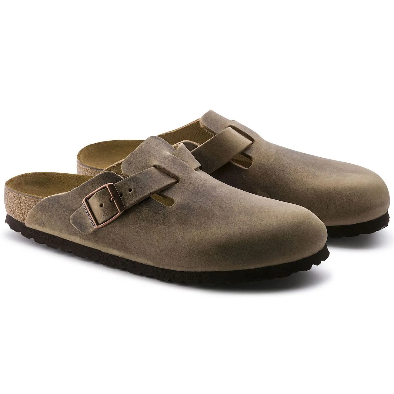 Birkenstock, Boston, Narrow Fit, Natural Leather, Tobacco Brown