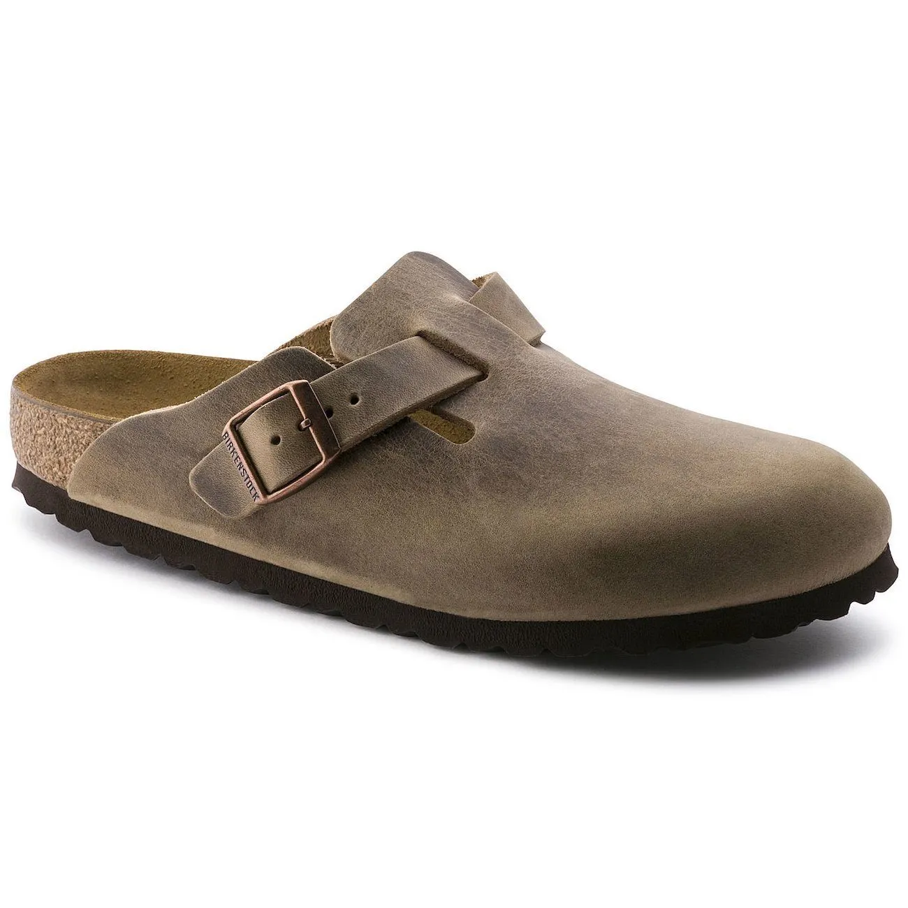 Birkenstock, Boston, Narrow Fit, Natural Leather, Tobacco Brown