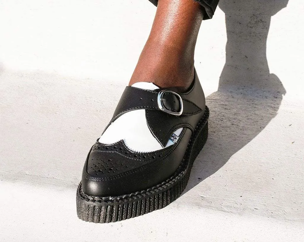 Black & White TUKskin Wing Buckle Pointed Creeper