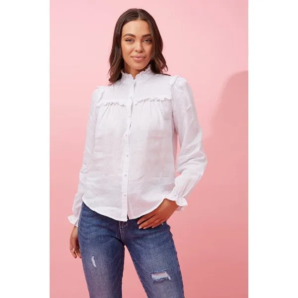 BLAISE HIGH NECK LINEN SHIRT