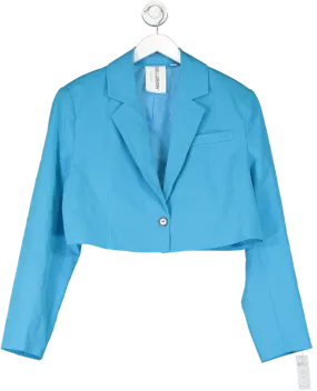 Collusion Blue Cropped Blazer Jacket UK 8