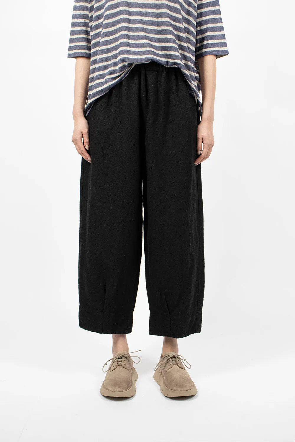 Cuff Pleated Pant Black