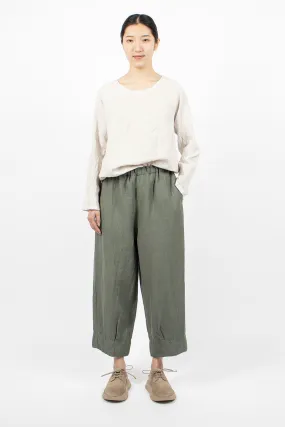 Cuff Pleated Pant Sage Green