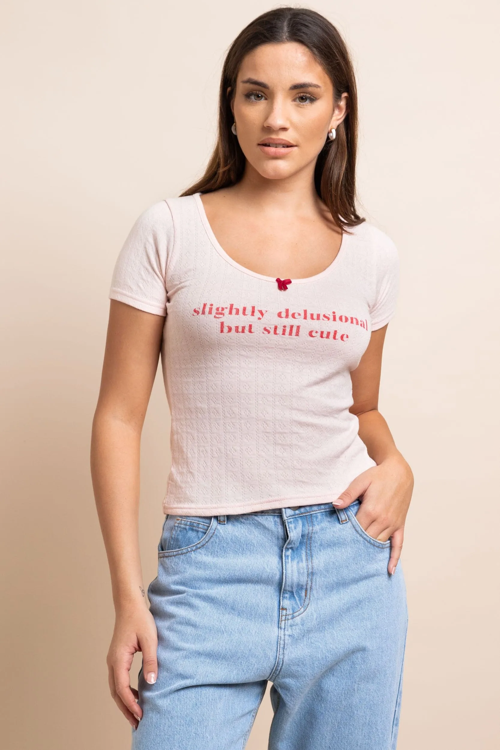 Daisy Street Slightly Delusional But Still Cute Baby Tee