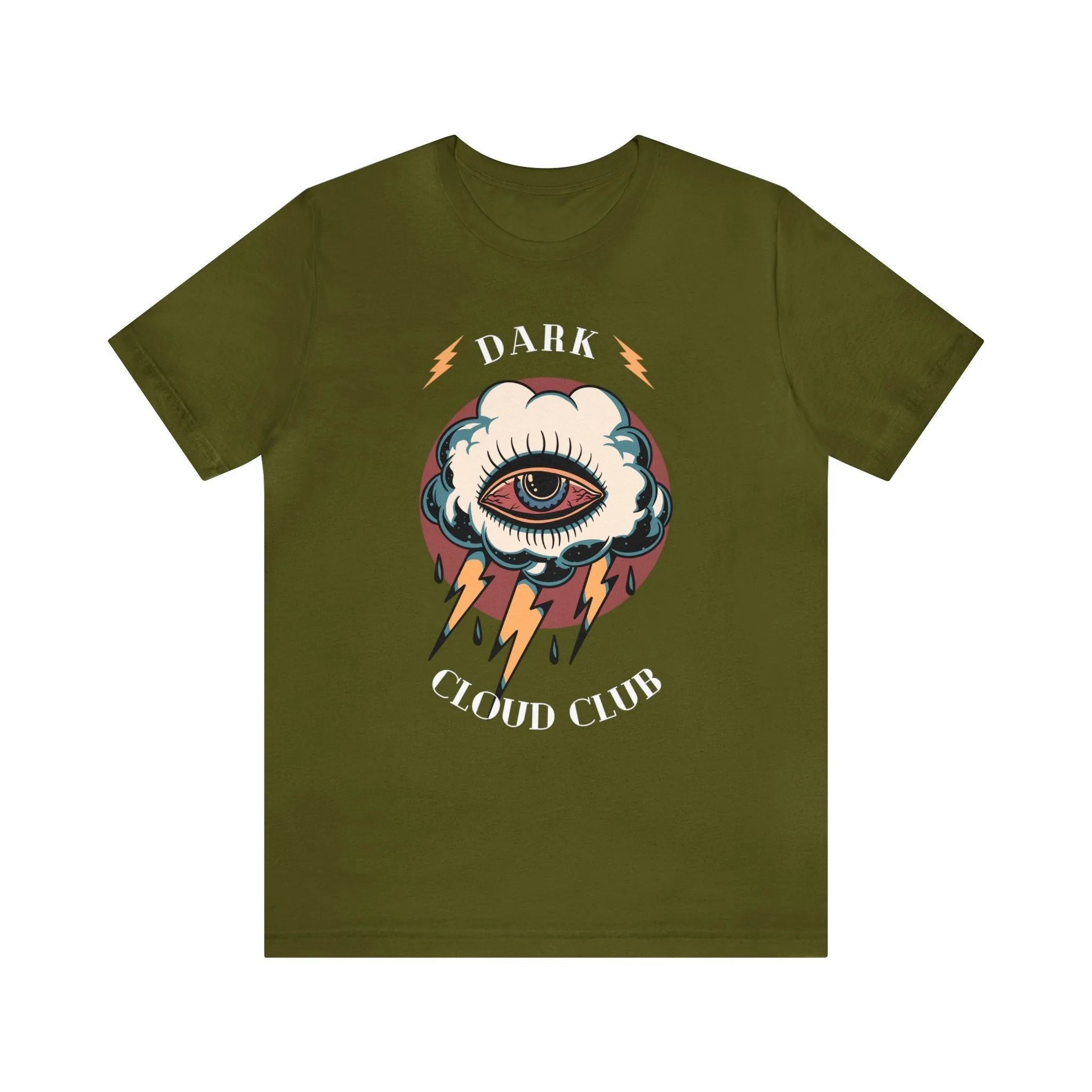 Dark Cloud Club Tattoo T-shirt / Dark Cloud Lightning Eye Unisex Vintage Traditional Tattoo Tee Shirt / Punk Rock Clothing Tshirt