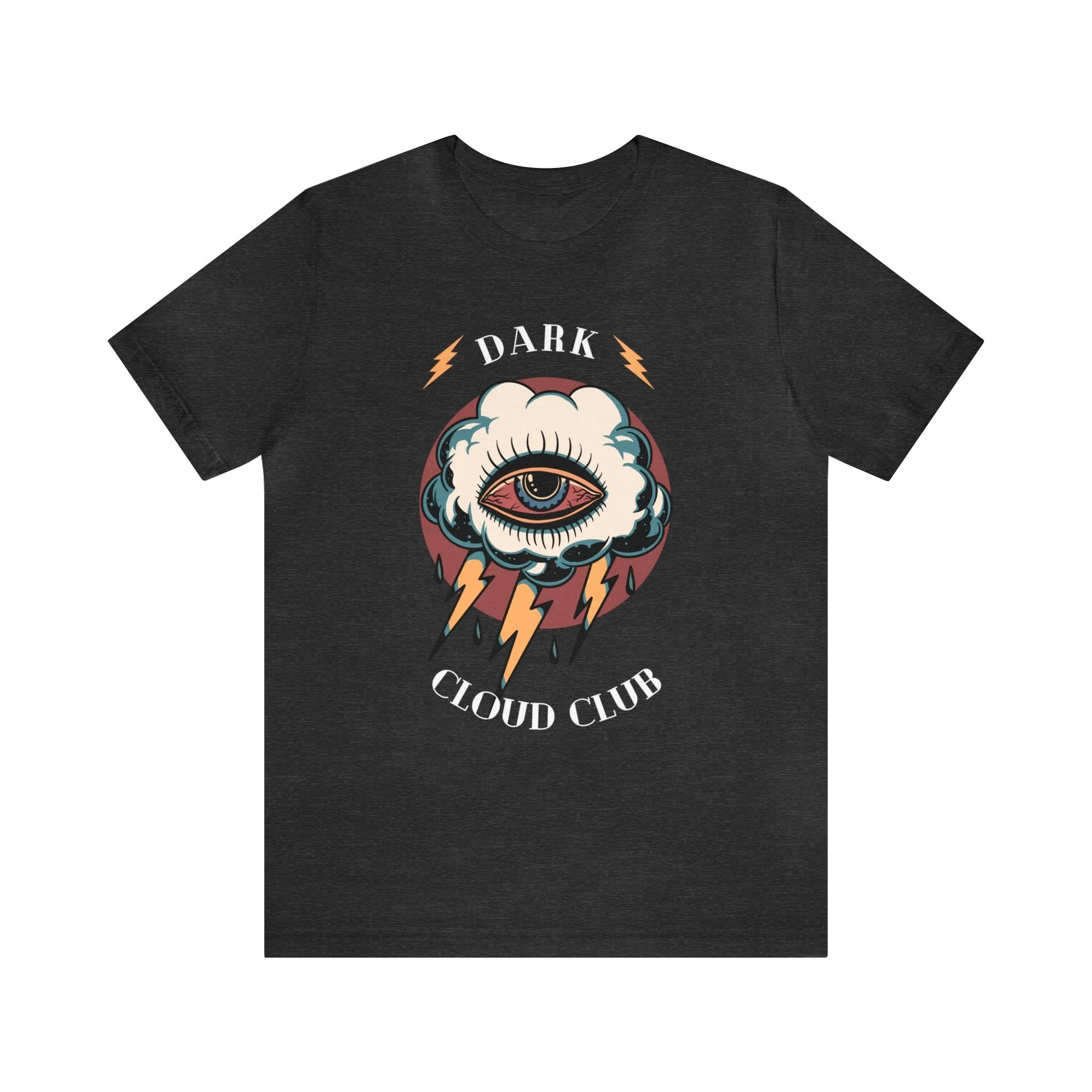 Dark Cloud Club Tattoo T-shirt / Dark Cloud Lightning Eye Unisex Vintage Traditional Tattoo Tee Shirt / Punk Rock Clothing Tshirt