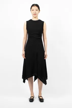 Draped Sleeveless Dress Black