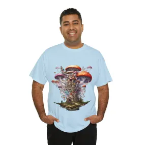 Enchanting Mushroom City Island - Heavy Cotton Tee Shirt