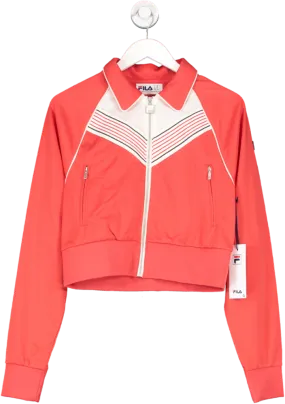 FILA Red Track Jacket With Flat Knit UK M