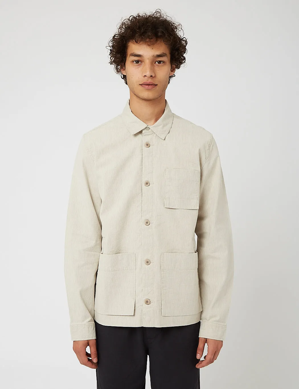 Folk Plinth Assembly Jacket - Slubby Natural Ripstop