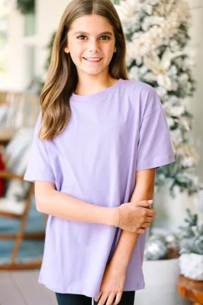 Girls: Lavender Oversized Tee