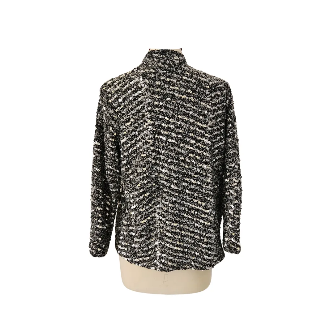 H&M Silver Sequins Open Jacket | Pre Loved |