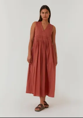 Hayden Relaxed Fit Pleated V Neck Maxi Lovestitch Dress