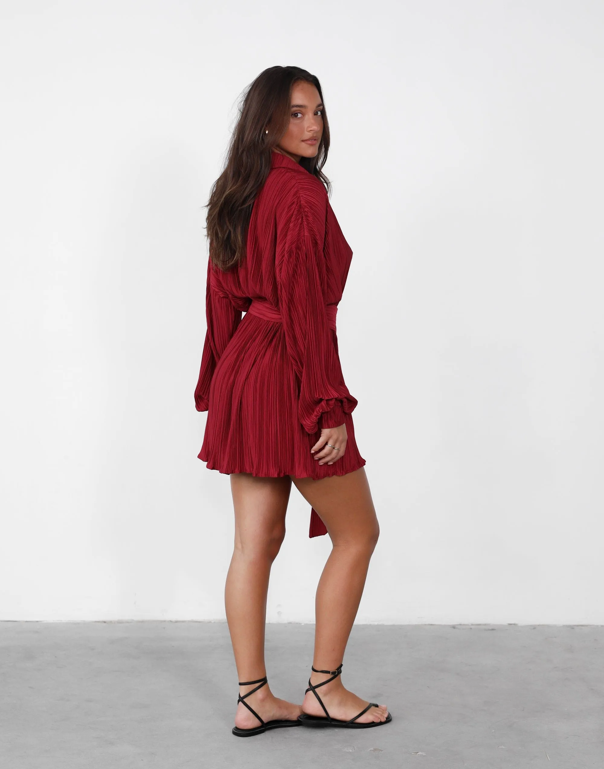 Heart Of Gold Mini Dress (Wine)