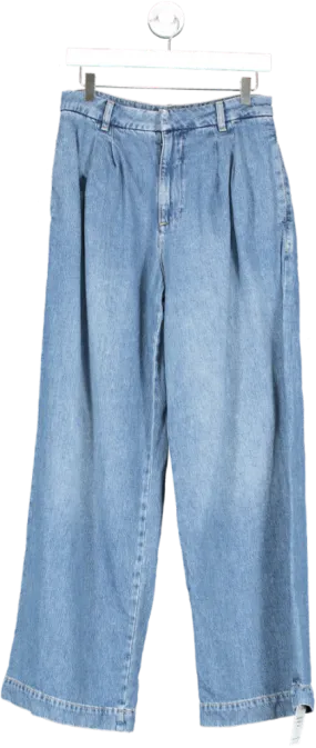 Hush Blue Lya Pleated Wide-leg Jeans UK 10