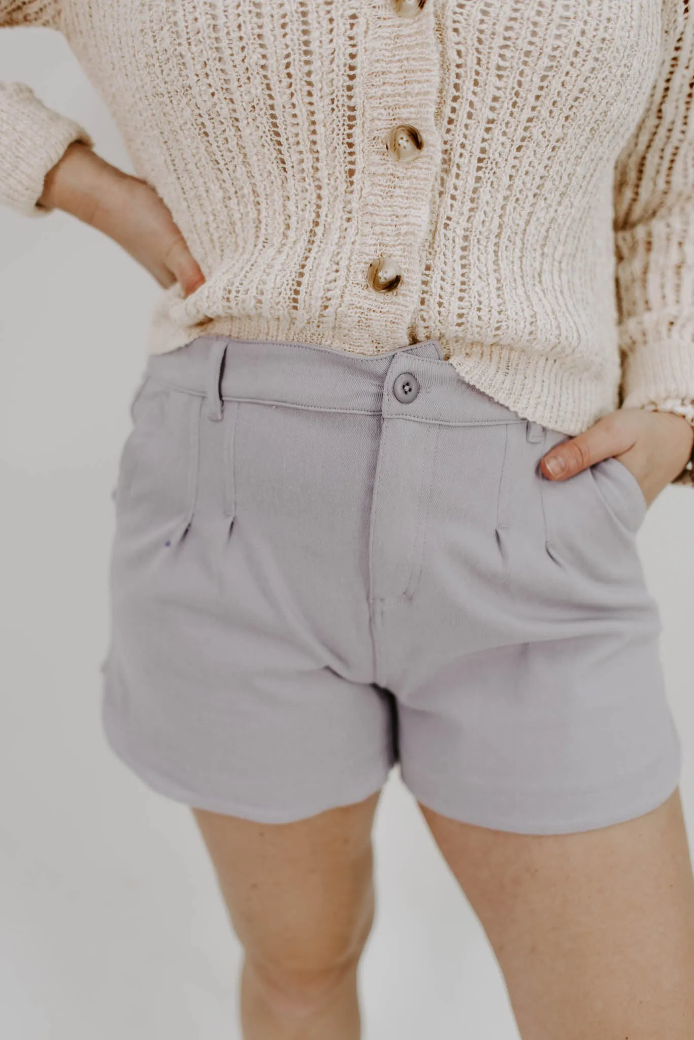 Kianna Pleated Twill Pant Shorts