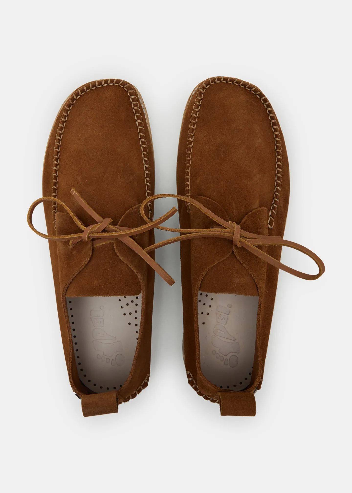 Lawson Suede Moccasin Shoe On Crepe Outsole - Cola Brown