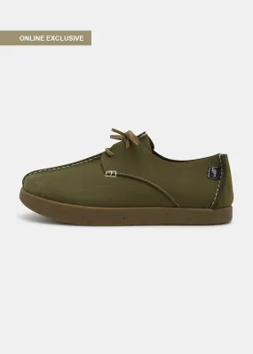 Lennon Embossed Nubuck Shoe  - Olive