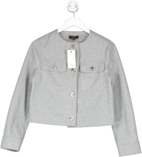 lipsy london Grey Short Tailored Jacket UK 8