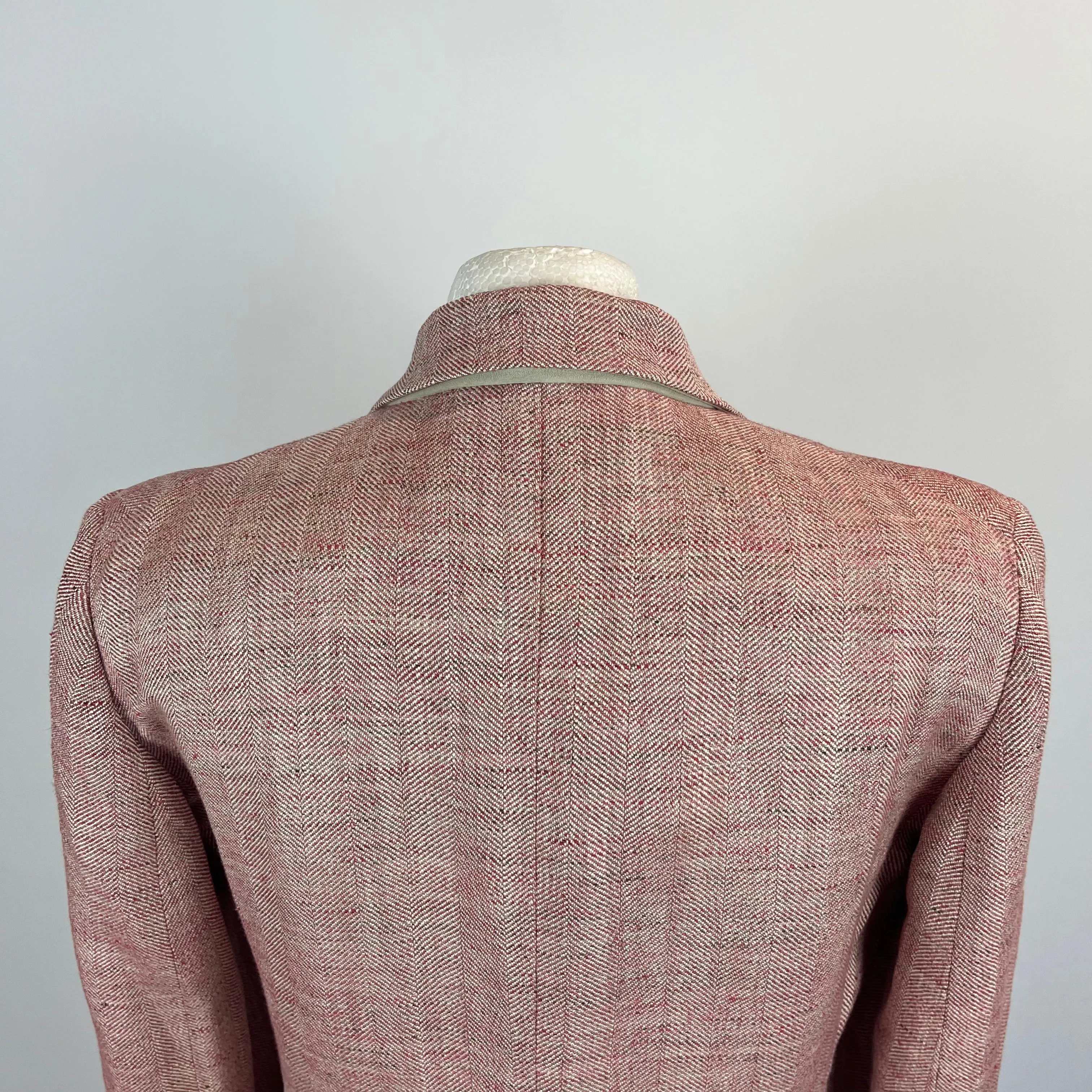 Loro Piana Pink Herringbone Linen &  Silk Jacket S