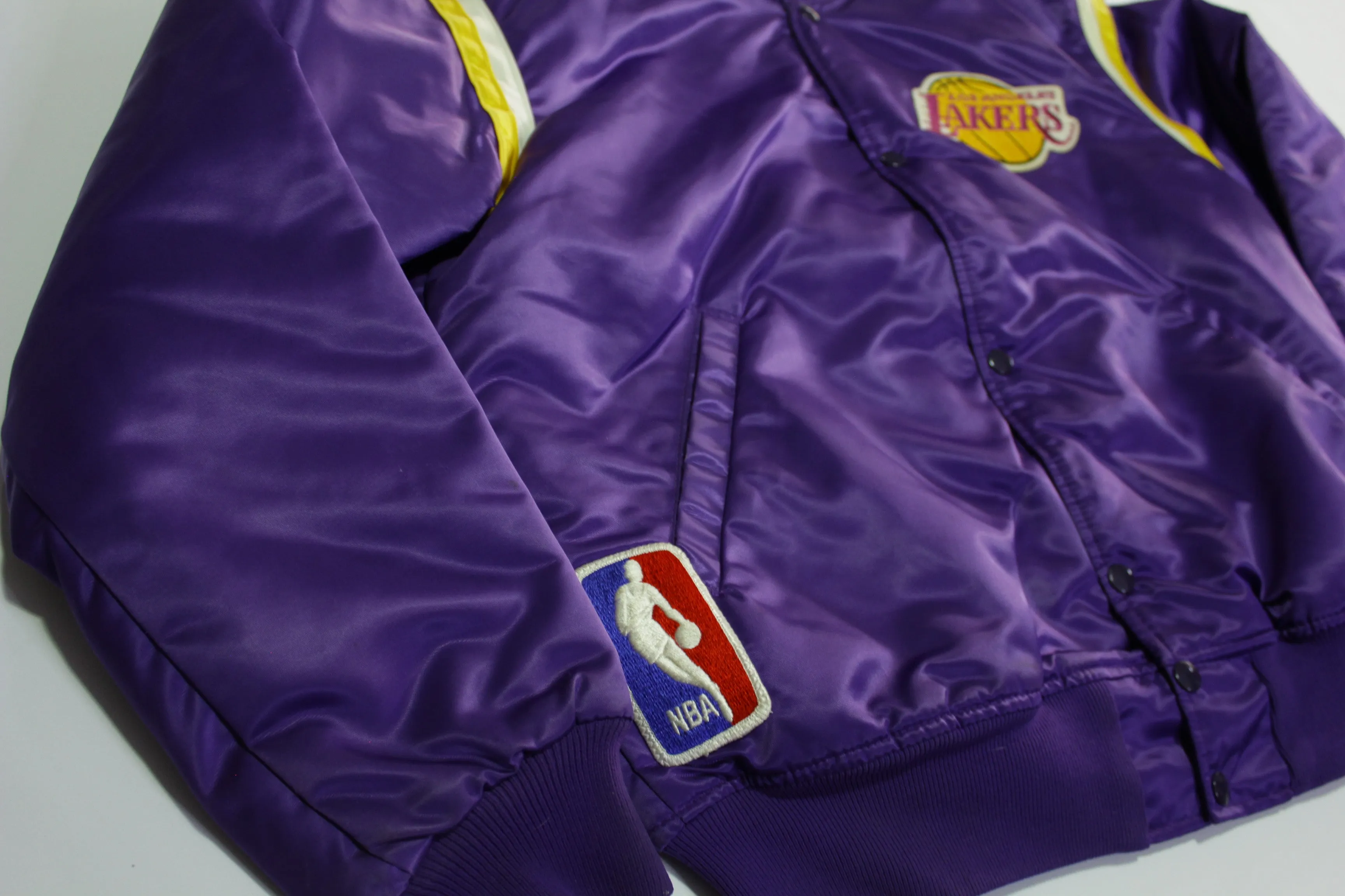 Los Angeles Lakers Vintage 80's Satin Starter Made in USA Quilt Lined NBA Jacket