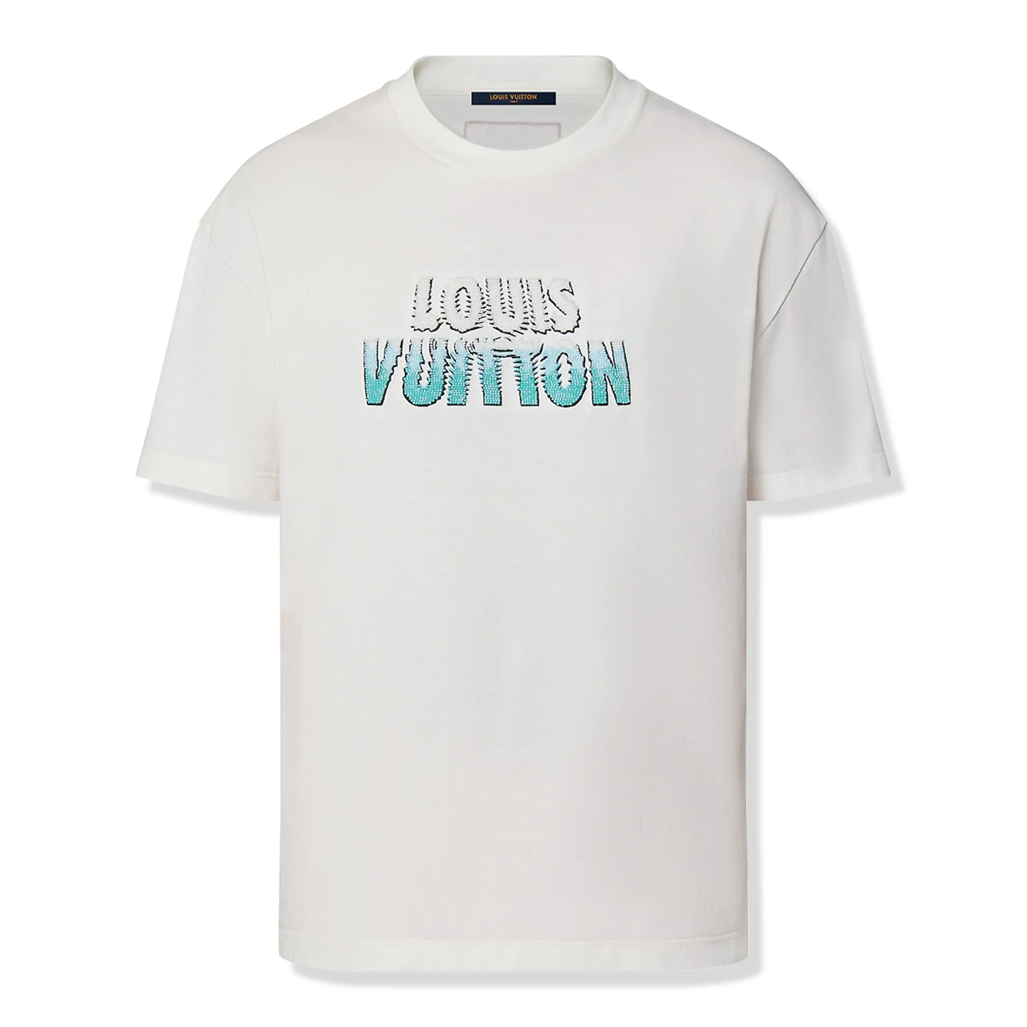 **Louis Vuitton Embroidered Splash Beads Cotton T-Shirt in Milk White - Premium Quality, Stylish Design**