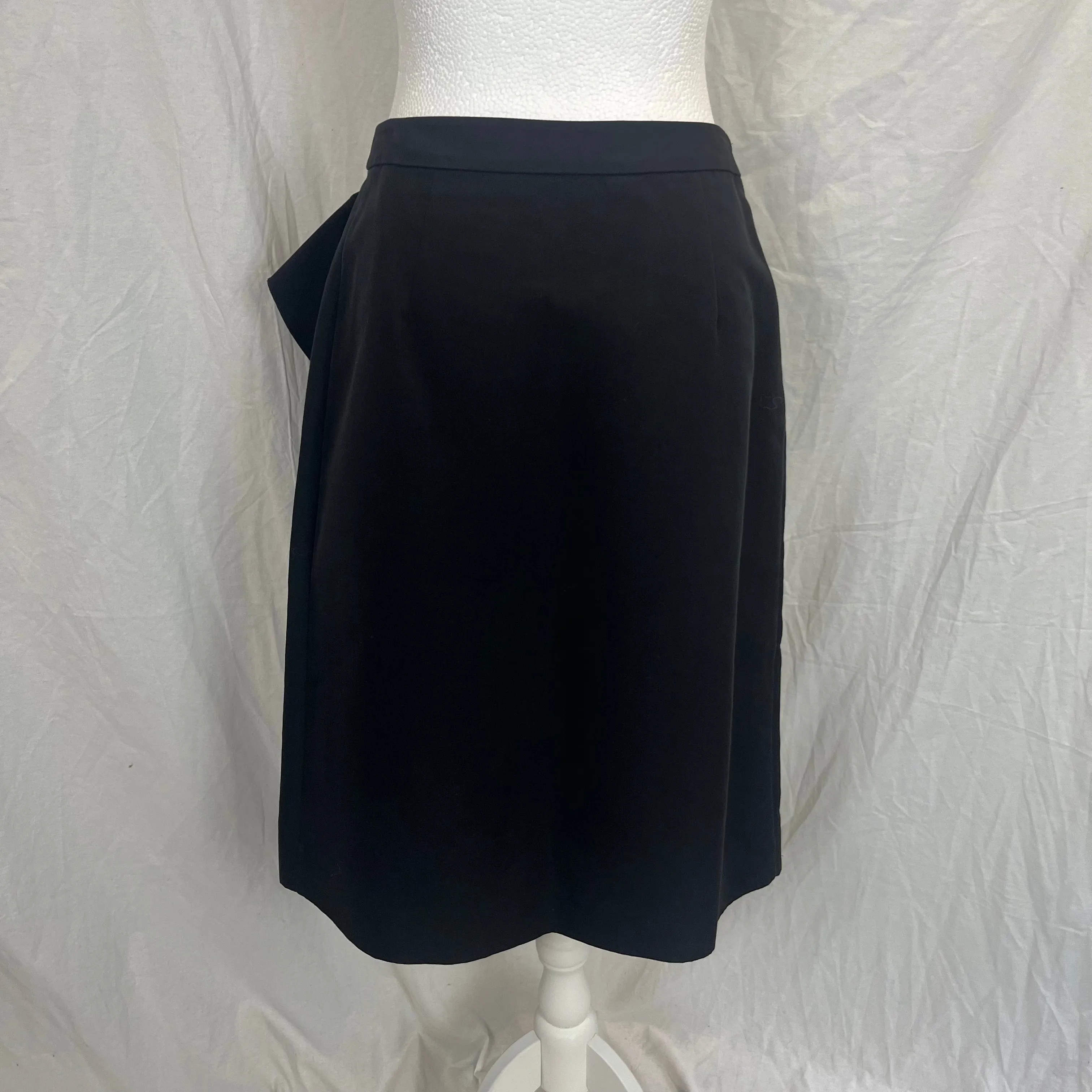 Marni Black Cotton Frill Detail Wrap Midi Skirt S/M