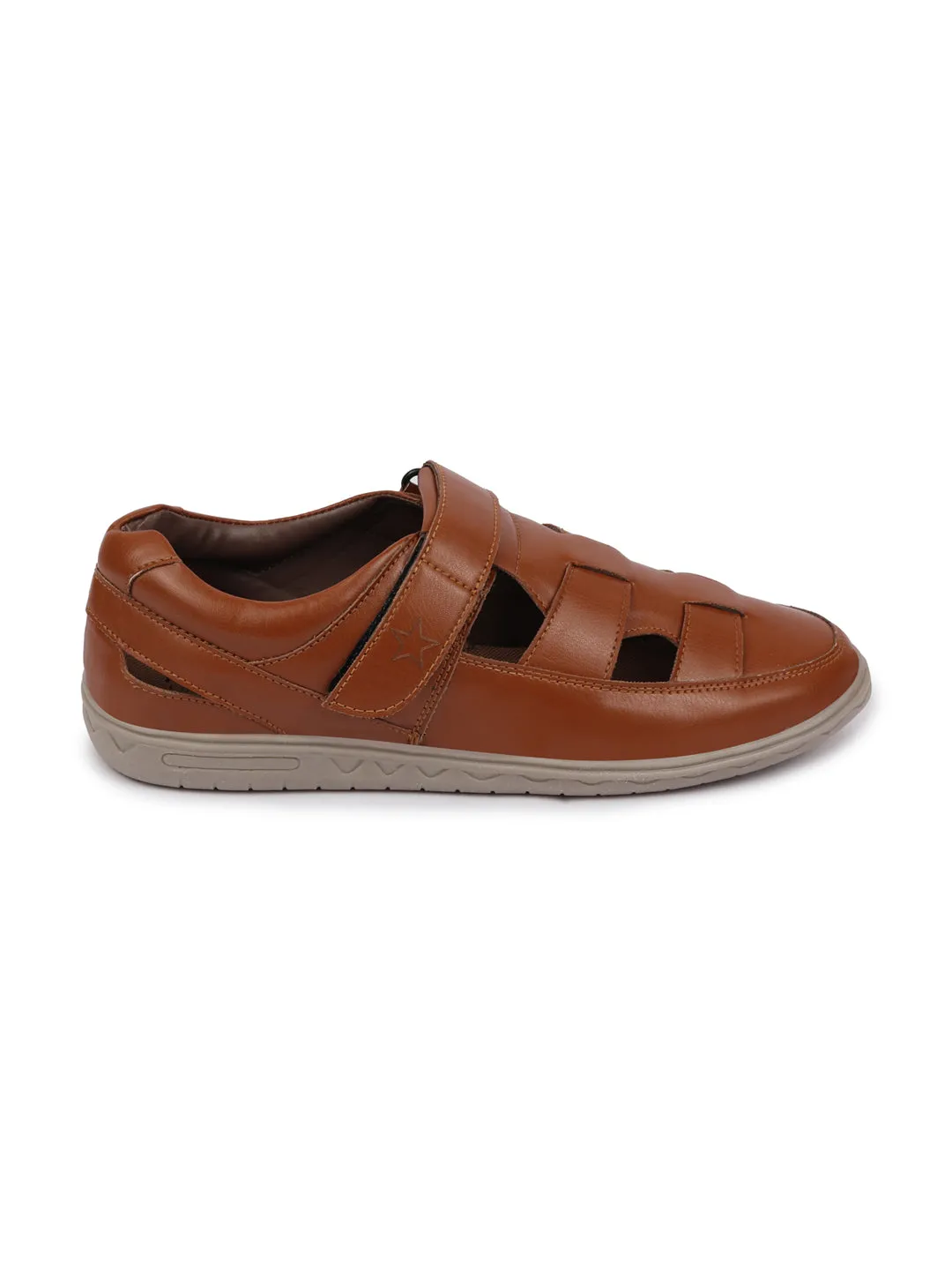 Men Tan Shoe Style Sandals