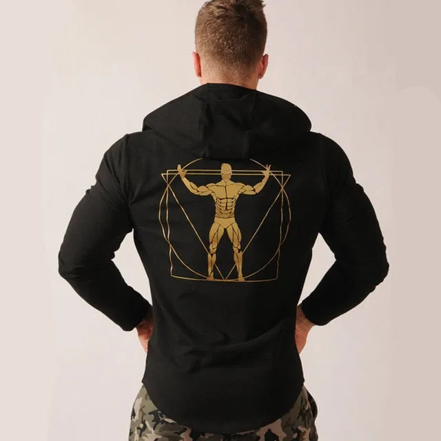 Mens Cotton Zipper Hoodie Man Casual Fashion Slim Sweatshirt Gyms Fitness Bodybuilding Jacket Coats Male Joggers Tops clothing