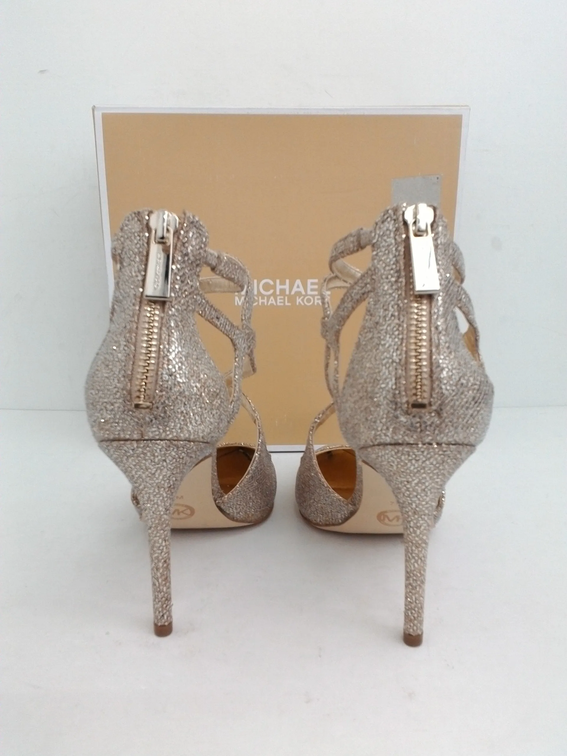 Michael Kors Women's Catia Pump Gold Glitter Silver Sand Size 7.5 M