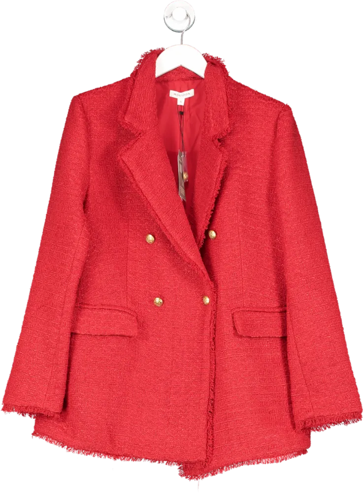 Monsoon Red Rubi Tweed Jacket UK L