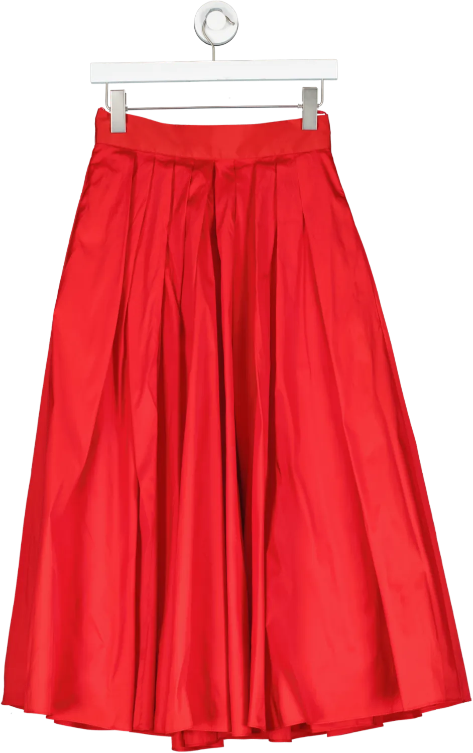 Monsoon Red Tully Pleated Midi Skirt UK 8