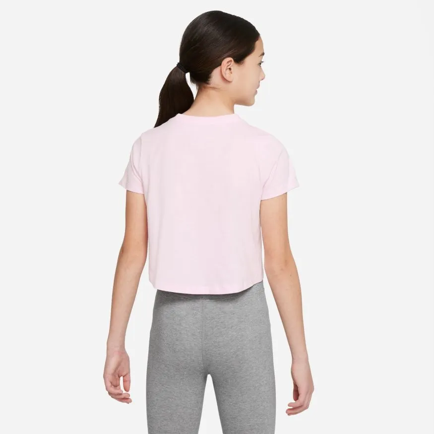 NIKE JUNIOR SPORTSWEAR FUTURA PINK CROP TEE