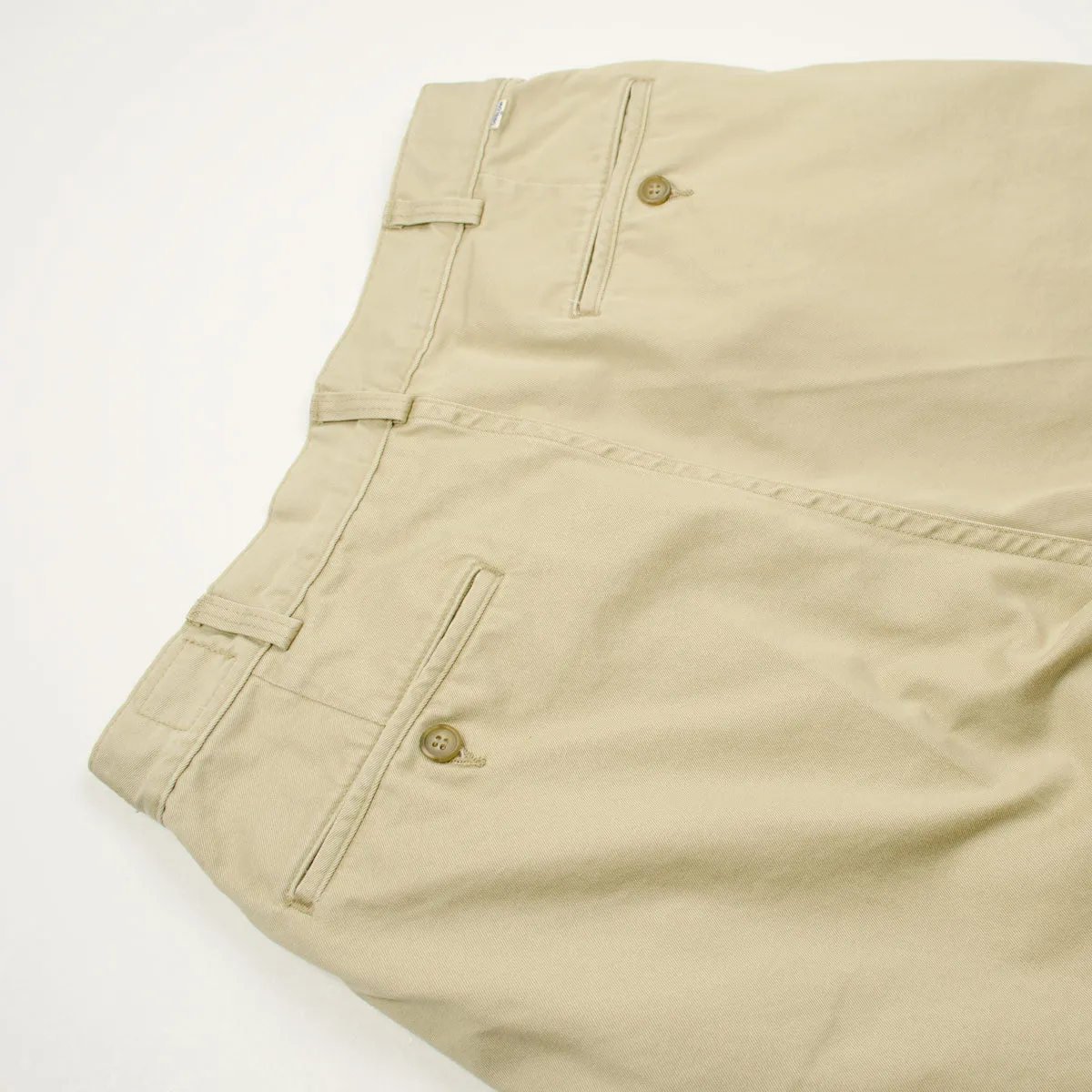 orSlow - Two Tuck Wide Trousers - Khaki