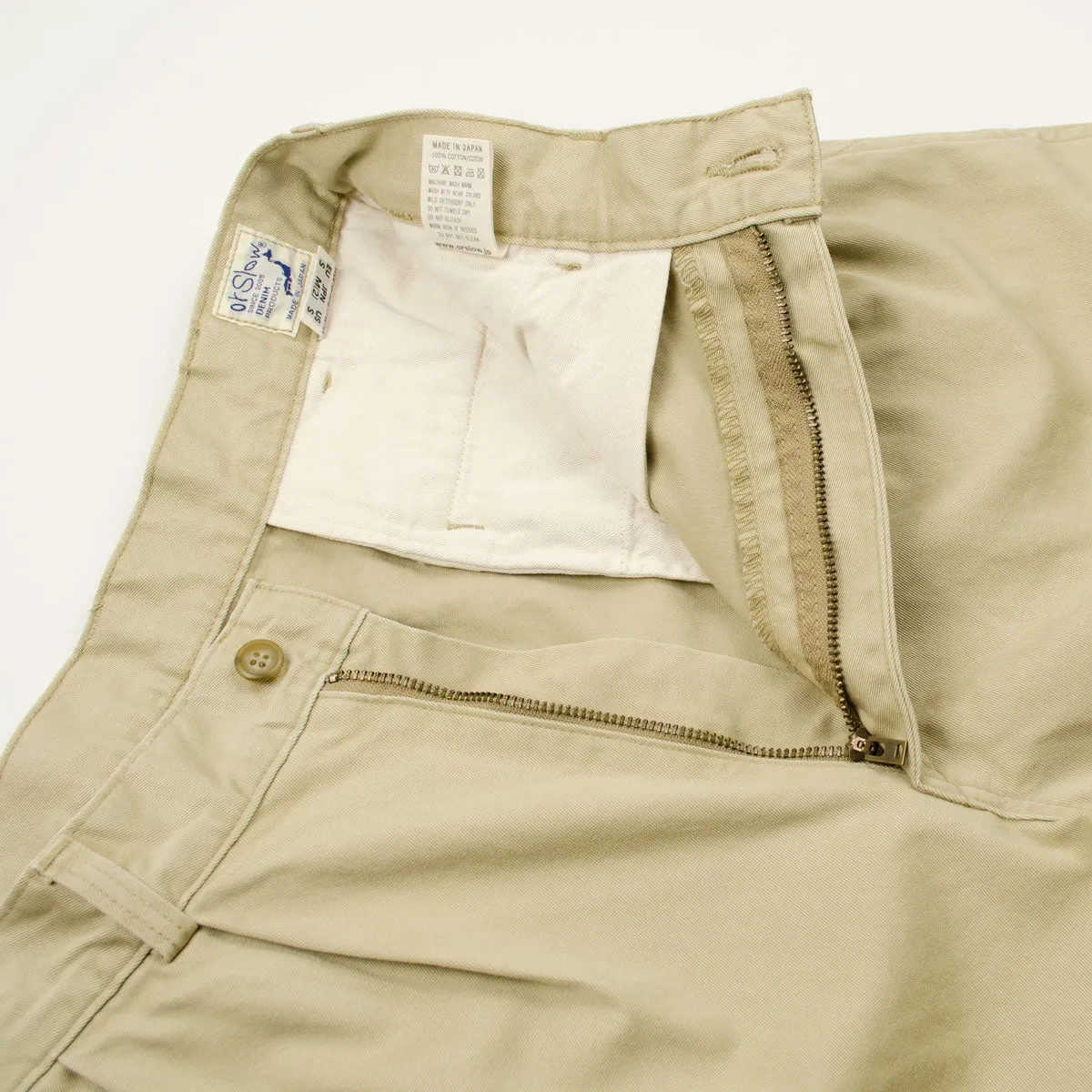 orSlow - Two Tuck Wide Trousers - Khaki