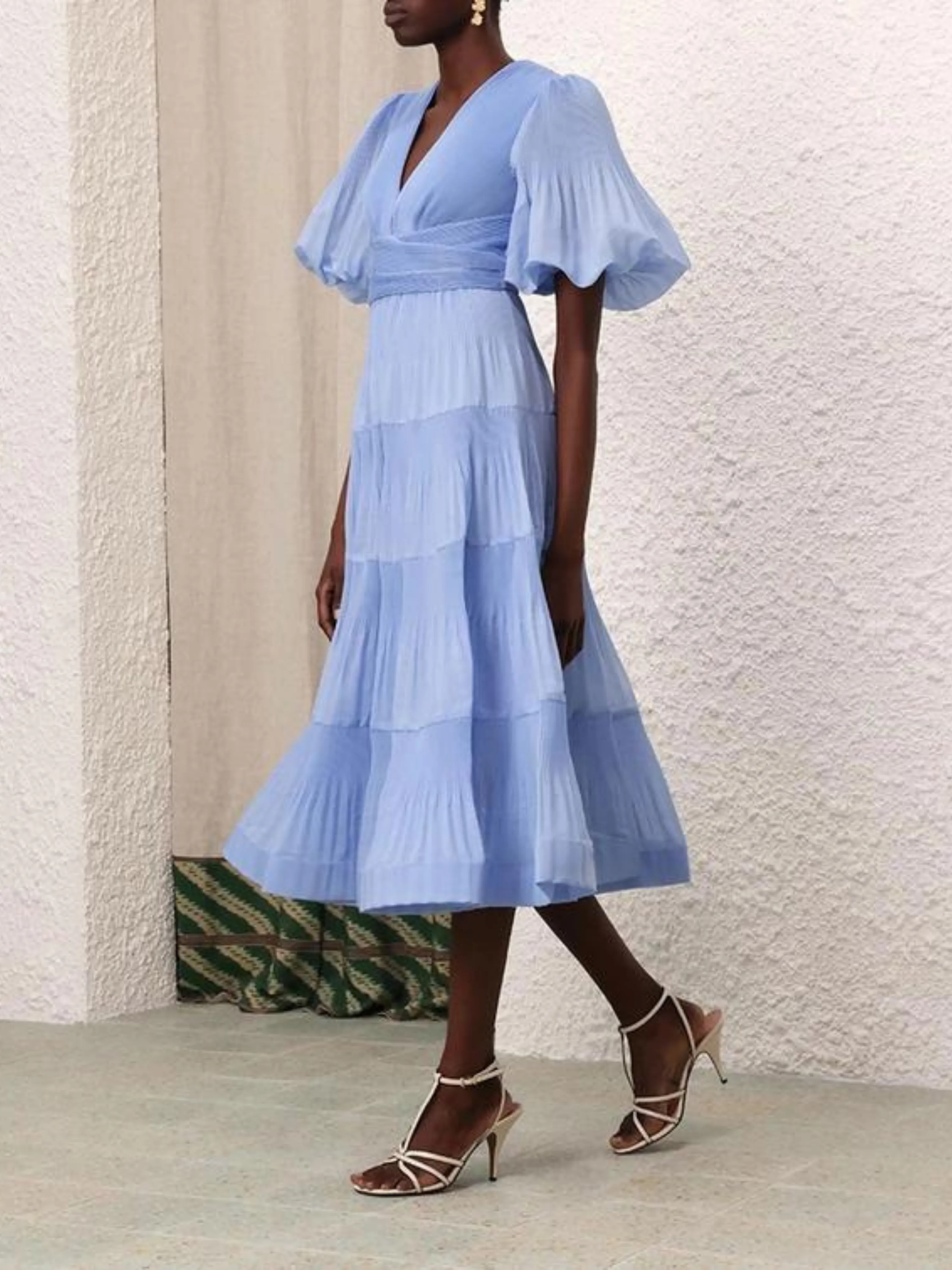 Pleated Midi Dress