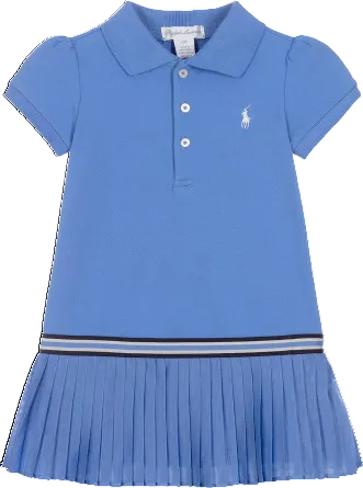 Polo Ralph Lauren Pleated Embroidered Polo Player Polo Dress Blue Bnwt 5 Years