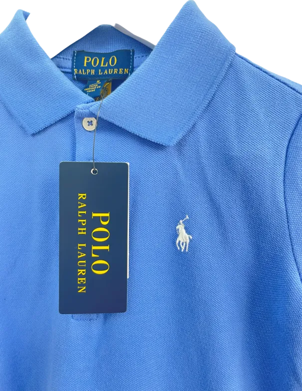 Polo Ralph Lauren Pleated Embroidered Polo Player Polo Dress Blue Bnwt 5 Years