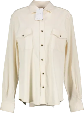 REISS Cream Ecru Twill Shacket / Overshirt UK L